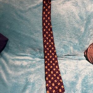Robert Talbott Purple and Gold Geometric Tie